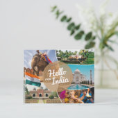 Hallo aus Indien Postkarte (Stehend Vorderseite)
