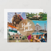 Hallo aus Indien Postkarte (Vorne/Hinten)