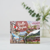 Hallo aus Japan Postkarte (Stehend Vorderseite)