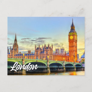 Hallo aus London, England, Großbritannien Postkarte
