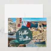 Hallo aus Malta Postkarte (Vorne/Hinten)
