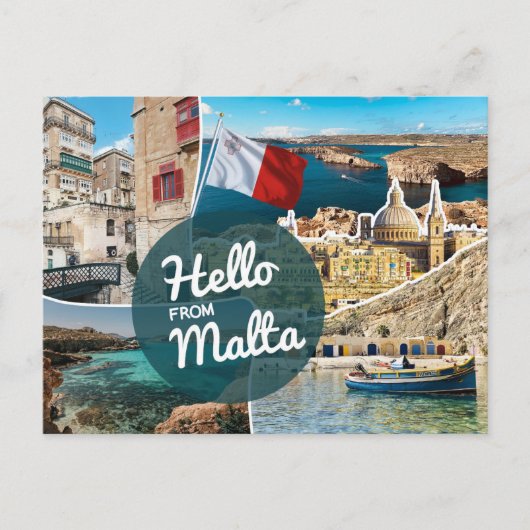 Hallo aus Malta Postkarte (Vorderseite)