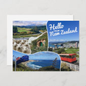 Hallo aus Neuseeland Postkarte (Vorne/Hinten)