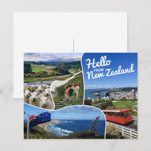 Hallo aus Neuseeland Postkarte (Vorne/Hinten)