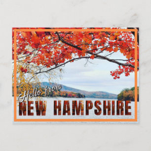 Hallo aus New Hampshire Newfound Lake im Herbst Postkarte