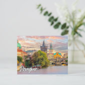 Hallo aus Prag, Tschechien Postkarte (Stehend Vorderseite)