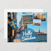 Hallo aus Schweden Postcard Postkarte (Vorne/Hinten)