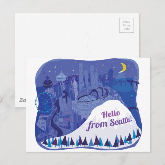 Hallo aus Seattle Postkarte (Vorne/Hinten)