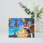 Hallo aus Singapur Postkarte (Stehend Vorderseite)