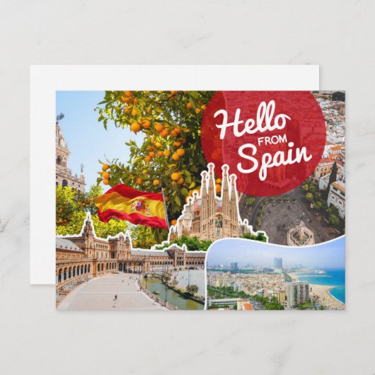 Hallo aus Spanien Postkarte (Vorne/Hinten)