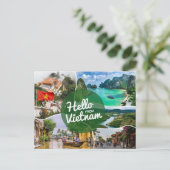 Hallo aus Vietnam Postkarte (Stehend Vorderseite)