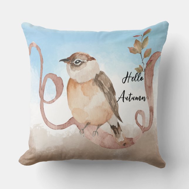 Hallo Autumn Bird Kissen (Vorderseite)