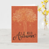 Hallo Autumn Card - Schöner Goldener Baum Karte (Gelbe Blume)