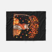 Hallo Autumn Cat Fall Leaf Kitten Lover Thanksgivi Fleecedecke (Vorderseite (Horizontal))