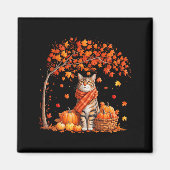 Hallo Autumn Cat Fall Leaf Kitten Lover Thanksgivi Magnet (Vorne)