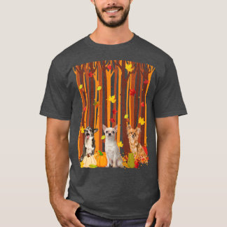 Hallo Autumn Chihuahua Maple Leaf Fall Pumpkin Men T-Shirt