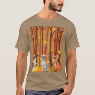 Hallo Autumn Chihuahua Maple Leaf Fall Pumpkin Men T-Shirt