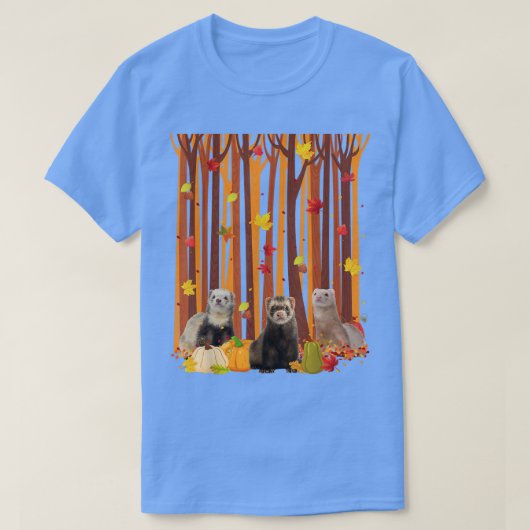 Hallo Autumn Ferret Maple Leaf Fall Pumpkin Mens W T-Shirt (Design vorne)