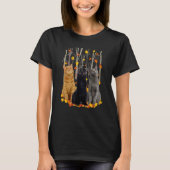 Hallo Autumn Maple Cats Leaf Fall Herz Katze T-Shirt (Vorderseite)