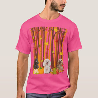 Hallo Autumn Poodle Maple Leaf Fall Pumpkin Mens W T-Shirt