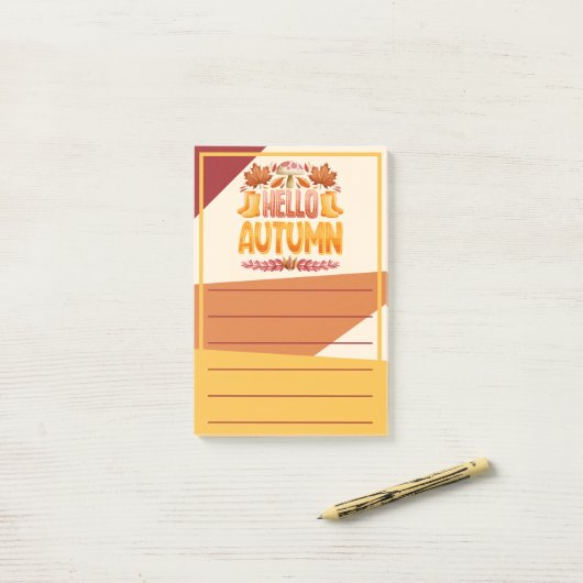 Hallo Autumn Post-It Notes Post-it Klebezettel (Auf Schreibtisch)