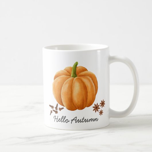 Hallo Autumn Pumpkin Gewürz Cosy Fall Kaffeetasse (Rechts)