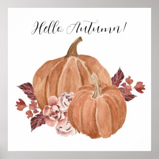 Hallo Autumn Pumpkin Poster