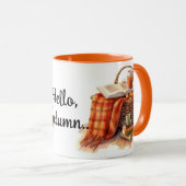 Hallo Autumn Pumpkins und Basket Fall Tasse (VorderseiteRechts)