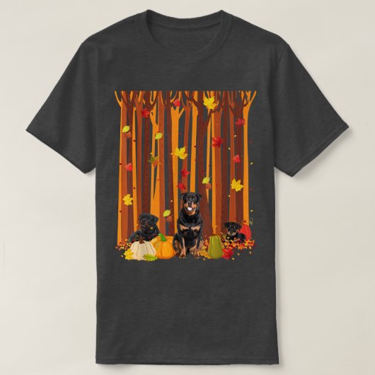Hallo Autumn Rottweiler Maple Leaf Fall Pumpkin Me T-Shirt (Design vorne)