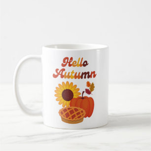 Hallo Autumn Sonnenblume Pie Pumpkin Erntedank Kaffeetasse