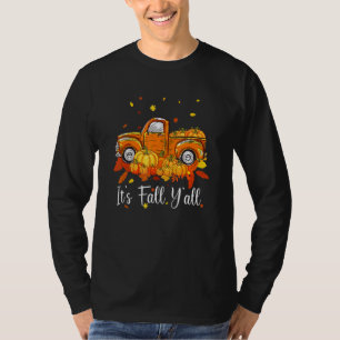 Hallo Autumn Truck Pumkins Maple Leaf I Tfall Y T-Shirt