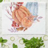 Hallo Autumn Wassercolor Pumpkins Geschirrtuch (Gefaltet)