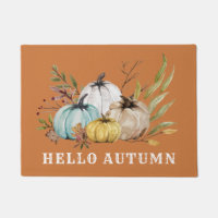 Hallo Autumn Wassercolor Pumpkins Rust Orange