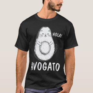 Hallo Avogato Süße Katze Avocado für Mädchen Fraue T-Shirt