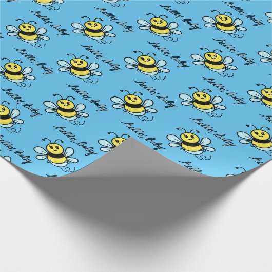 Hallo Bab-ee Bee Themed Baby Dusche oder New Baby Geschenkpapier (Ecke)