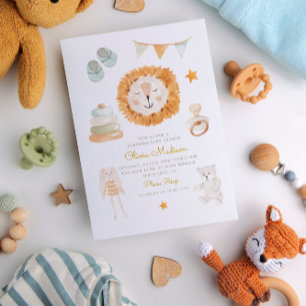 Hallo Baby Aquarell Kleidung & Spielzeug Baby Show Einladung