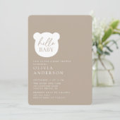 Hallo Baby Bear Baby Dusche Einladung (Stehend Vorderseite)