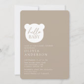 Hallo Baby Bear Baby Dusche Einladung (Vorderseite)