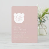 Hallo Baby Bear Baby Dusche Einladung (Stehend Vorderseite)