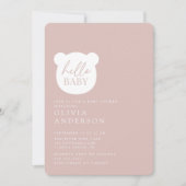 Hallo Baby Bear Baby Dusche Einladung (Vorderseite)