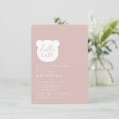 Hallo Baby Bear Baby Dusche Einladung (Stehend Vorderseite)