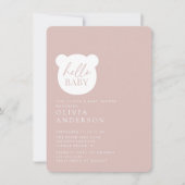 Hallo Baby Bear Baby Dusche Einladung (Vorderseite)