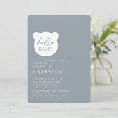 Hallo Baby Bear Baby Dusche Einladung (Stehend Vorderseite)