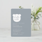 Hallo Baby Bear Baby Dusche Einladung (Stehend Vorderseite)