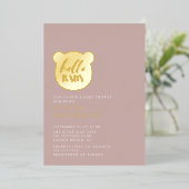 Hallo Baby Bear Baby Dusche Folieneinladung (Stehend vorne)