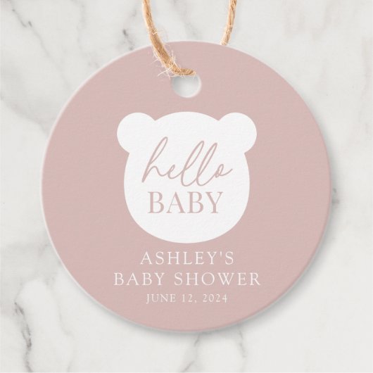 Hallo Baby Bear Es ist ein Junge Geschenkanhänger (Vorderseite)