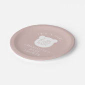 Hallo Baby Bear Es ist ein Junge Pappteller (Schrägansicht)