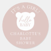 Hallo Baby Bear Es ist ein Junge Runder Aufkleber (Vorderseite)