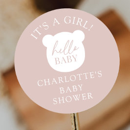 Hallo Baby Bear Es ist ein Junge Runder Aufkleber