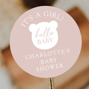 Hallo Baby Bear Es ist ein Junge Runder Aufkleber